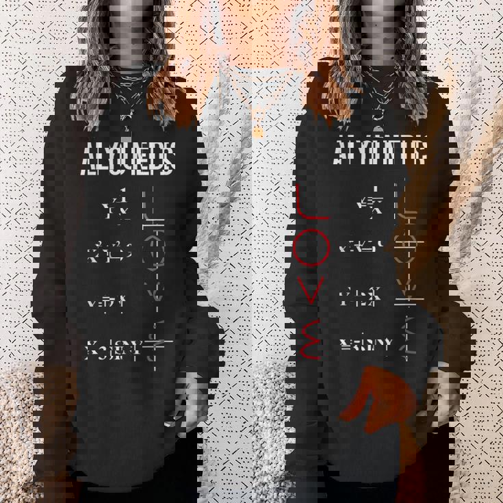 All You Need Is Love 面白くてかわいい数学方程式 スウェットシャツ 彼女への贈り物