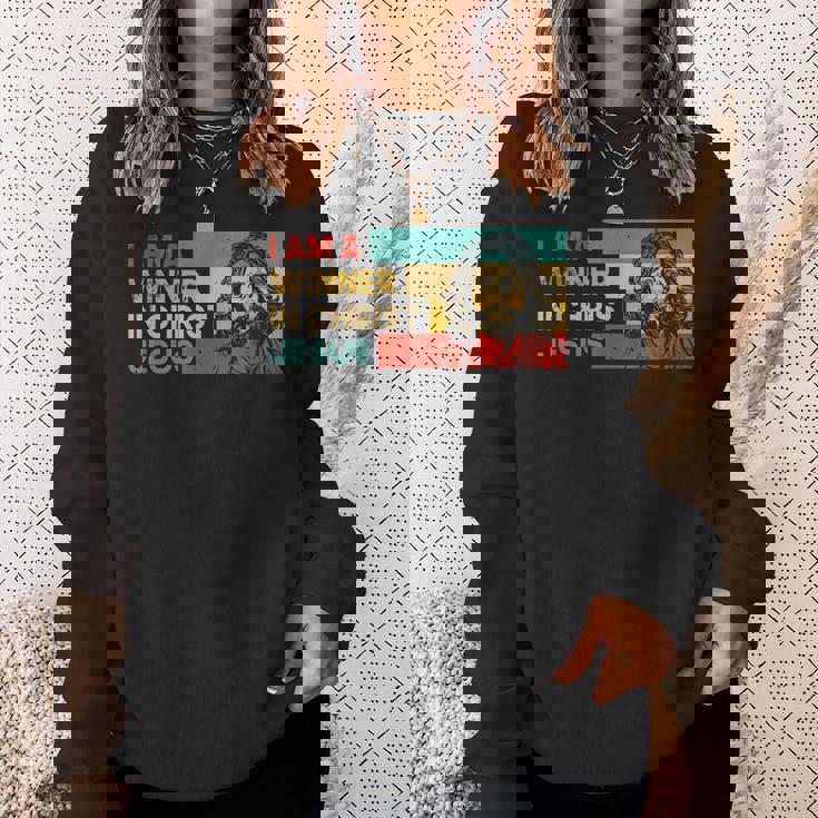 I Am A Winner In Jesus Krist God Faith Jesus スウェットシャツ 彼女への贈り物