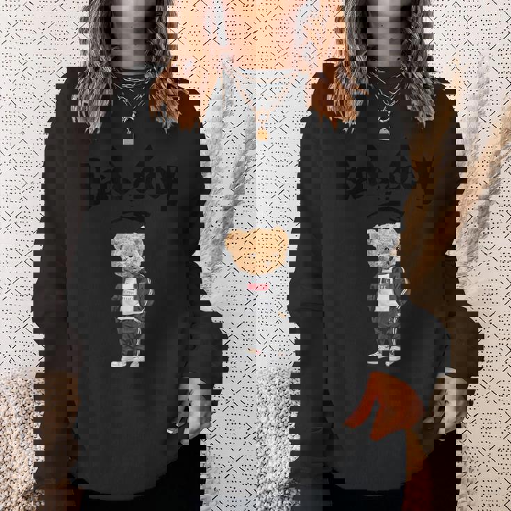 Angry Bad Boystyle Cool Teddy Bear Bad Boy Graphic スウェットシャツ 彼女への贈り物