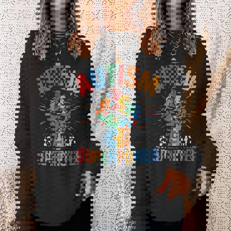 Autism Is Myuperpower 自閉症啓発パズル プライド スウェットシャツ 彼女への贈り物