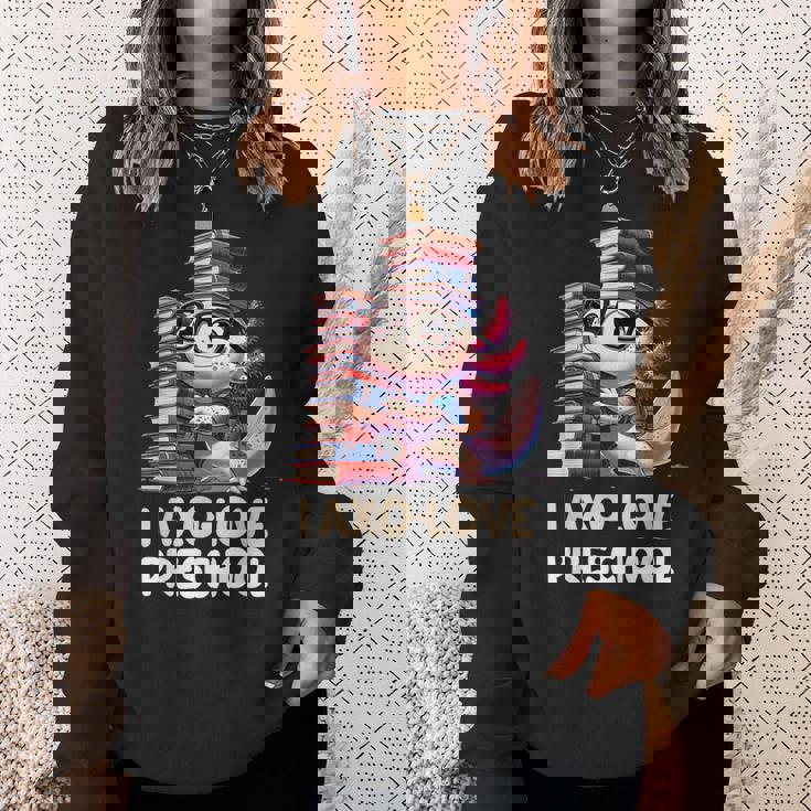 I Axo Love Presschool Axolotl 新学期読書 スウェットシャツ 彼女への贈り物