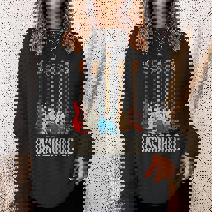 Bassoholic ベースギタープレーヤーのベーシストのコレクターのためのギフトbass スウェットシャツ 彼女への贈り物