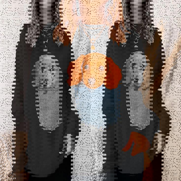 Beagle In My Pocket シャツ かわいい子犬 ダックスフンド ドッグシャツ スウェットシャツ 彼女への贈り物