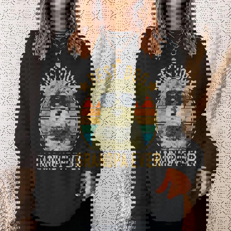 Best Dog Grandpa Ever ミニチュア シュナウザー 父の日 スウェットシャツ 彼女への贈り物