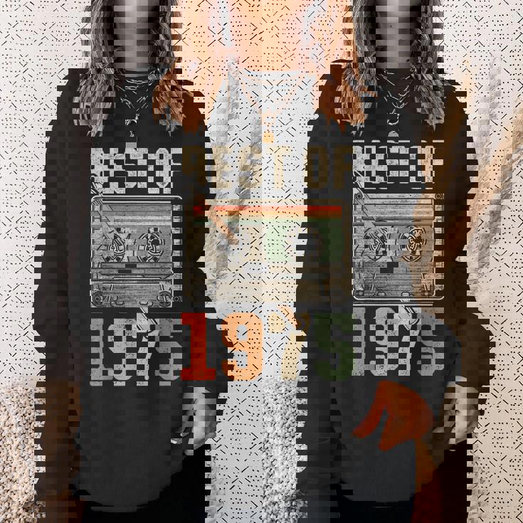 Best Of 1975 オールド・カセット 50歳の誕生日 レトロ スウェットシャツ 彼女への贈り物