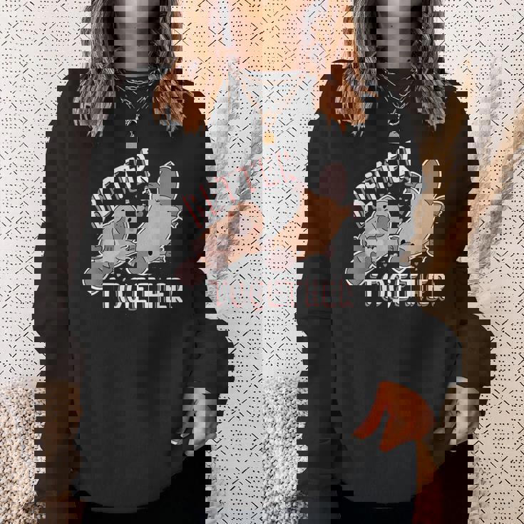 Better Together バレンタインデー カモノハシ カップル ラブ ハッピー スウェットシャツ 彼女への贈り物