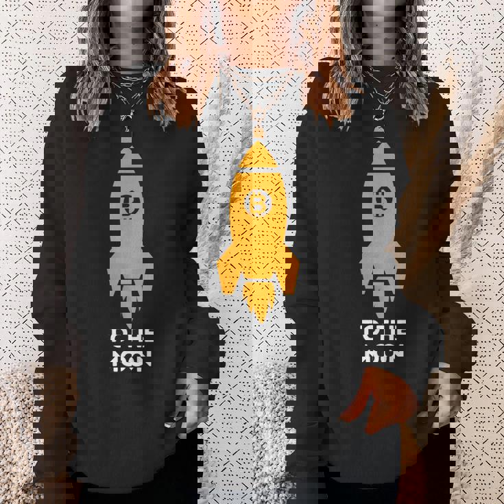 Bitcoin To The Moon おもしろビットコインシャツ ビットコインギフト スウェットシャツ 彼女への贈り物