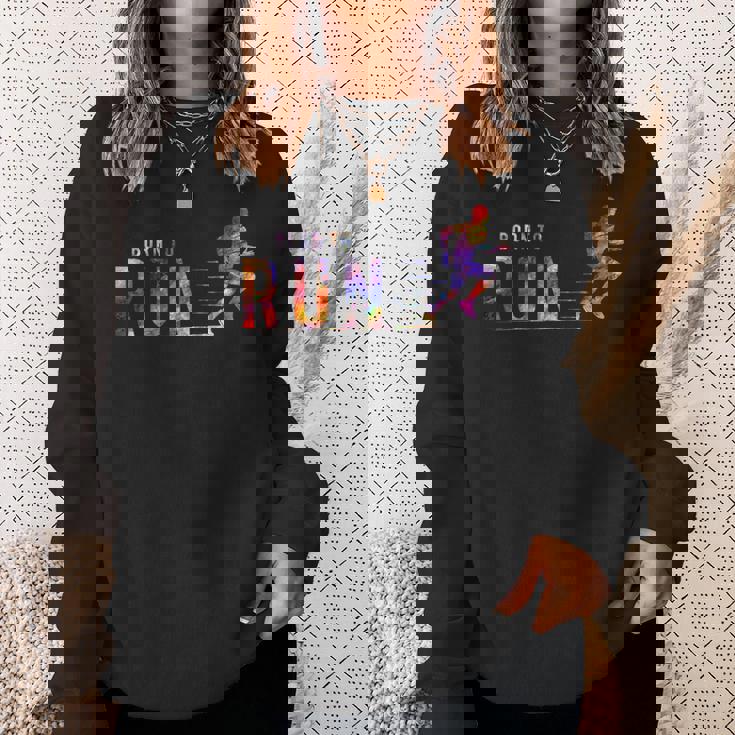 Born To Run マラソンランナー スポーツ カラフルtシャツ スウェットシャツ 彼女への贈り物