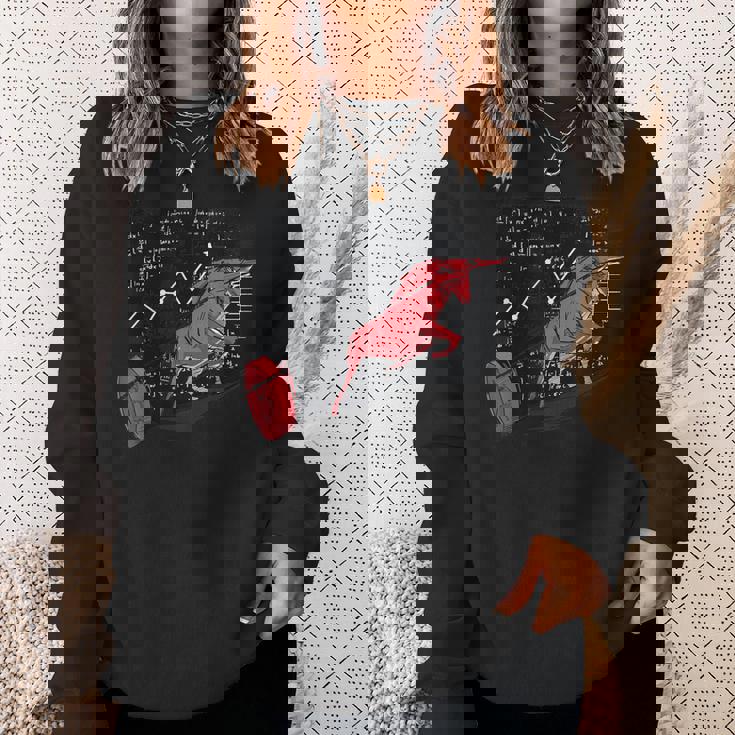 Bullishtock Market シャツ A Bull Pull A Bitcoin Up スウェットシャツ 彼女への贈り物