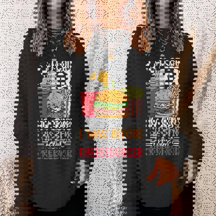 Burger メンズ レディース チーズバーガー ファーストフード バーガー愛好家 スウェットシャツ 彼女への贈り物