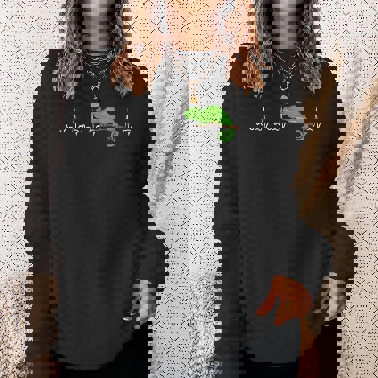 Chameleon ハートビート カメレオン 爬虫類トカゲ スウェットシャツ 彼女への贈り物