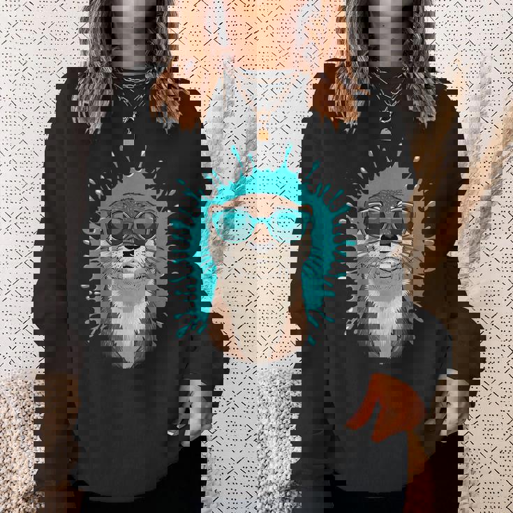 Chill Otteribes 面白いカワウソサングラスデザイン スウェットシャツ 彼女への贈り物