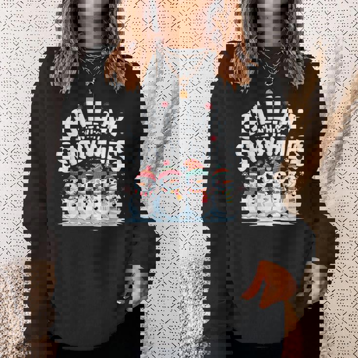 Chilling With Mynowmies 冬の雪だるまファミリーデザイン スウェットシャツ 彼女への贈り物