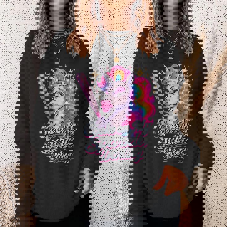 Choke On My Radiance 面白いユニコーンレインボーアティチュード スウェットシャツ 彼女への贈り物