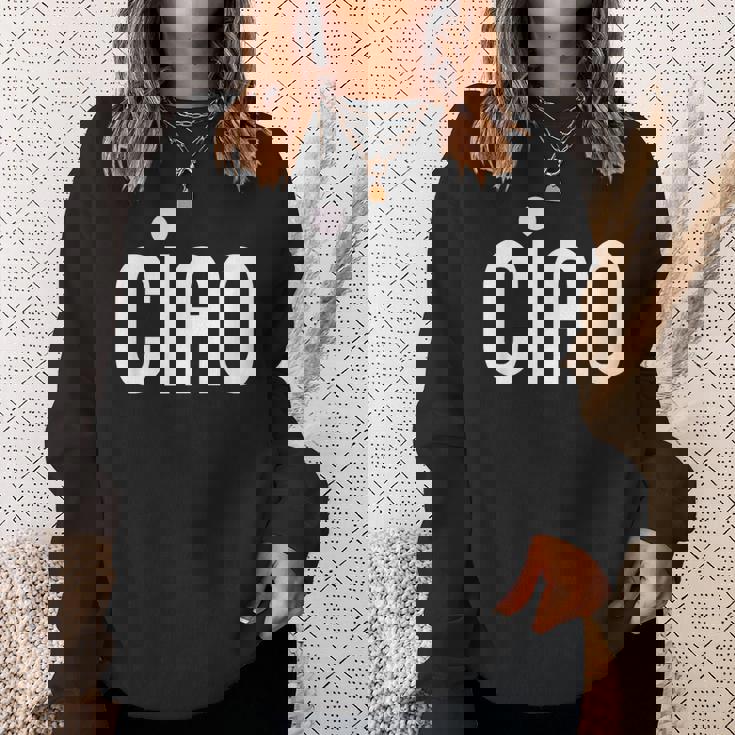 Ciao イタリア語の格言 白とピンクのミニマリスト スウェットシャツ 彼女への贈り物