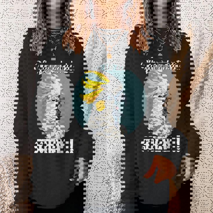 Cockatoo Meme T、面白い叫び声を上げているキバタン スウェットシャツ 彼女への贈り物