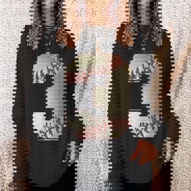 Cool 3 3番 数字 バースデーパーティー 3番目 野球 誕生日 スウェットシャツ 彼女への贈り物