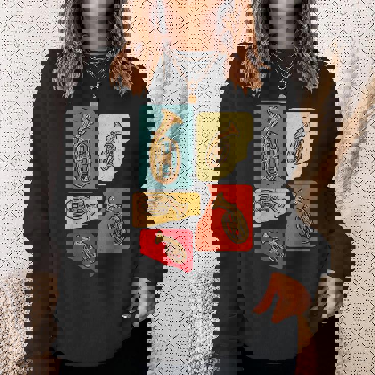 Creative Tenor Horn ビンテージ レトロ アートワーク テナーホルン奏者 スウェットシャツ 彼女への贈り物