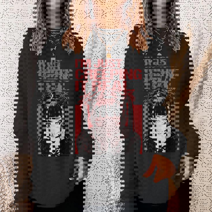 Creeping It Real ゴシック アニメ ソフト グランジ エモ オタク スウェットシャツ 彼女への贈り物