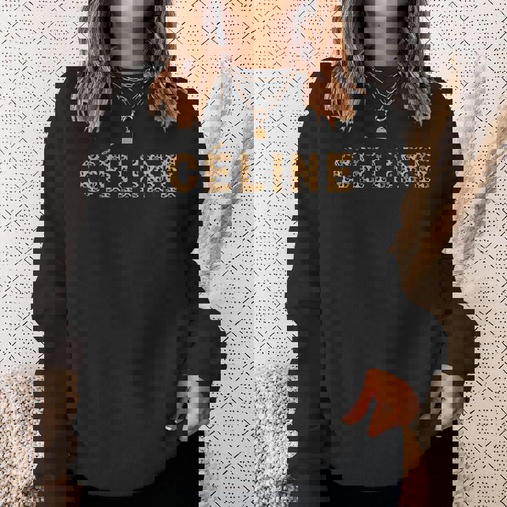 Céline レオパード こんにちは私の名前は、名です スウェットシャツ 彼女への贈り物