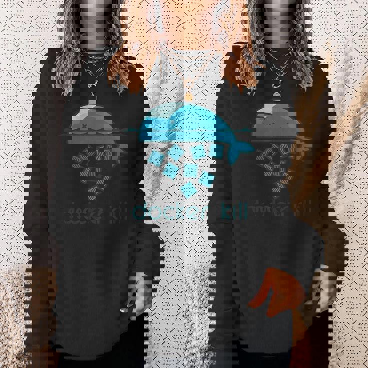 Docker Container Linux Devops Programming Coding スウェットシャツ 彼女への贈り物