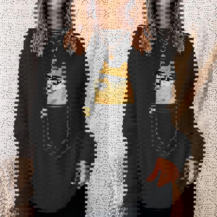 Doge コインロゴシャツ フェイクポケットシャツ Dogecoin To The Moon スウェットシャツ 彼女への贈り物