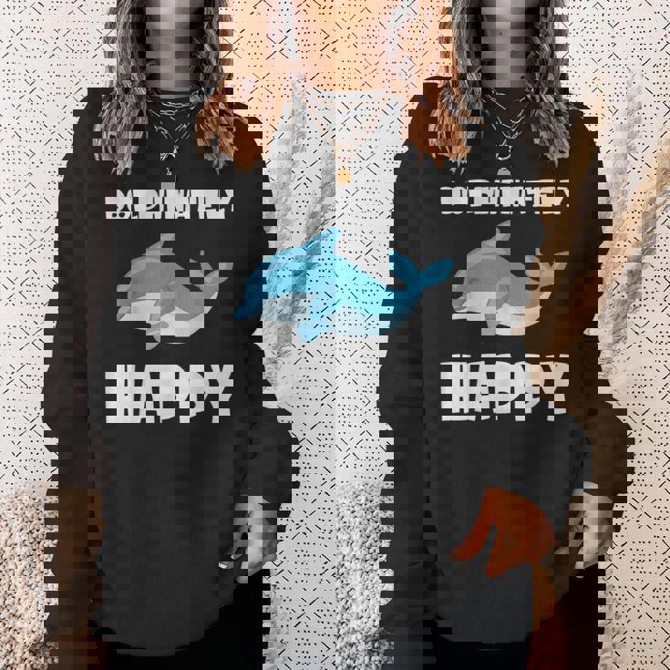 Dolphinately Happy ドルフィンズ イルカ 哺乳類 海 Dolphin ドルフィン スウェットシャツ 彼女への贈り物