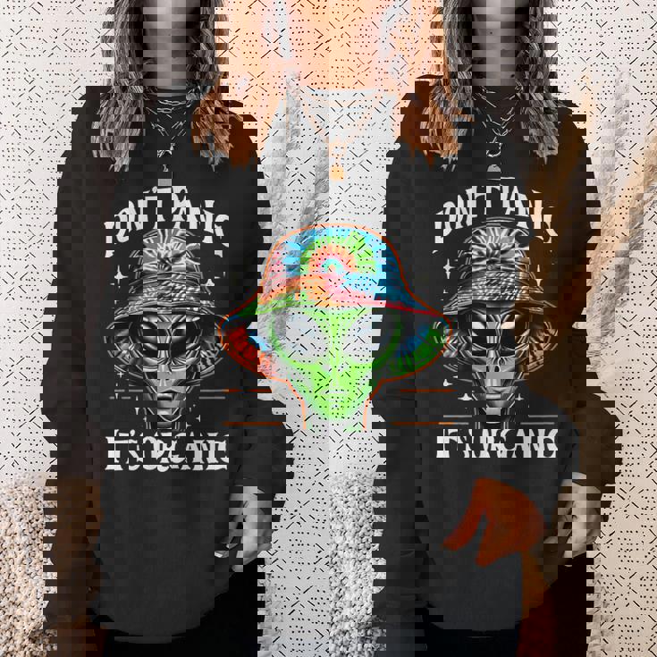 Don't Panic It's Organic Alien Ufo 面白いプリント スウェットシャツ 彼女への贈り物