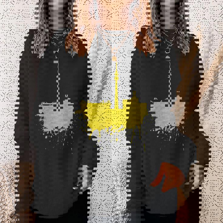 Dortmundkyline ドルトムントのスカイライン 黄色い絵 ドルトムント好きにはたまらないファンアート スウェットシャツ 彼女への贈り物