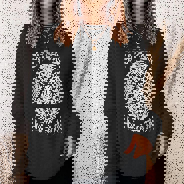 Eat Pizza Hailatan オカルト 反キリスト 悪魔的なサタニズム スウェットシャツ 彼女への贈り物