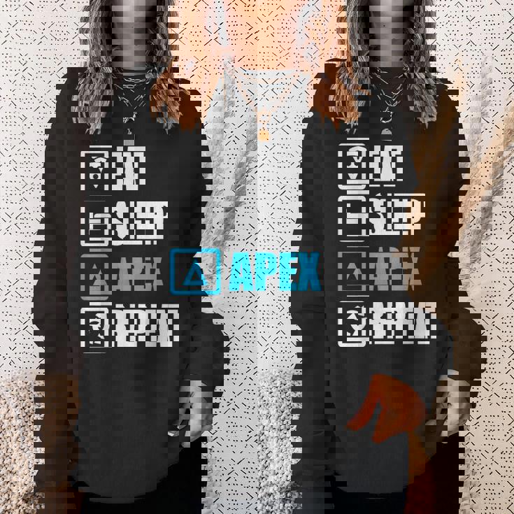 Eatleep Apex リピートシャツ 面白いモチベーションギフト スウェットシャツ 彼女への贈り物