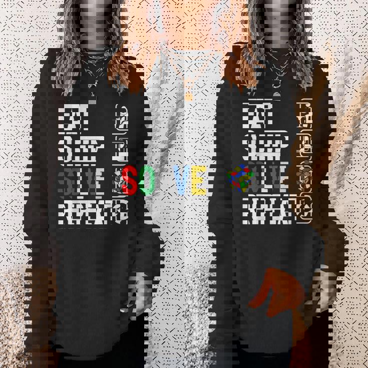 Eatleepolve Repeat キューブゲーム ルービックtシャツ スウェットシャツ 彼女への贈り物