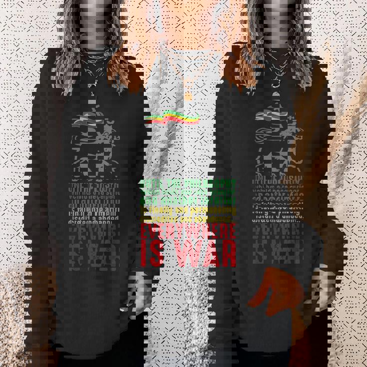 Everywhere Is War ハイレ・セラシエ演説 ユダのライオン レゲエ スウェットシャツ 彼女への贈り物