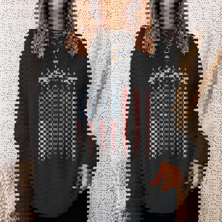 F4 ファントムファイタージェット アメリカ国旗 飛行機 F-4 7月4日 スウェットシャツ 彼女への贈り物