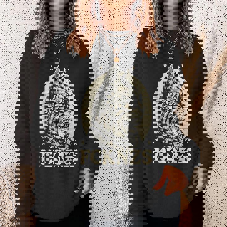 Fck Nzs かわいい猫 スウェットシャツ 彼女への贈り物