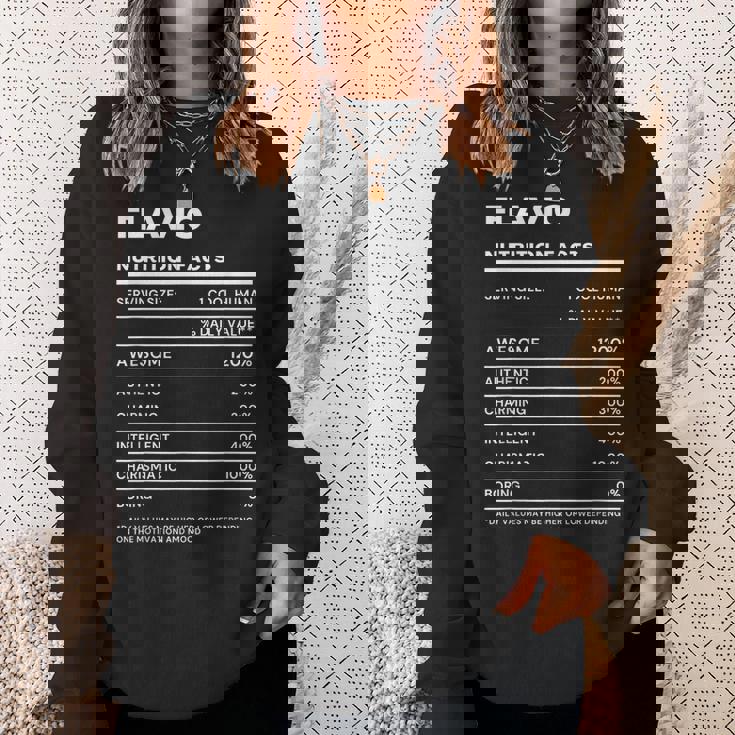 Flavio 栄養成分表示 スウェットシャツ 彼女への贈り物