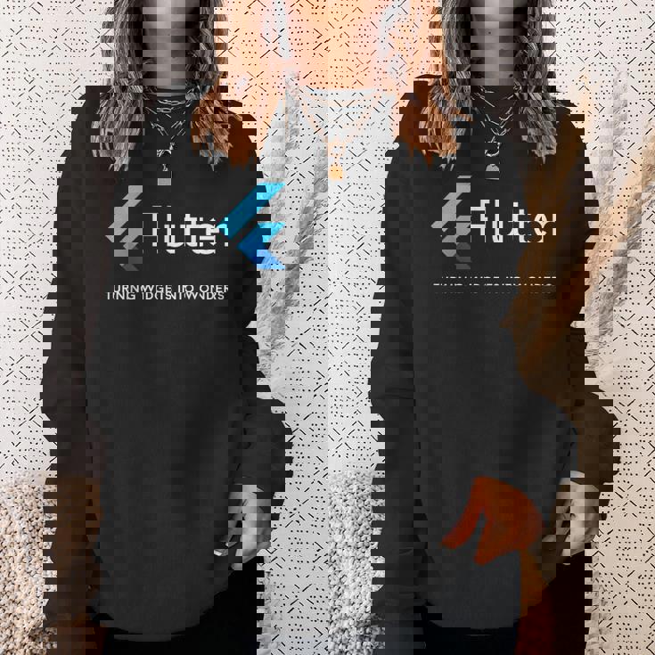 Flutter ウィジェットがアートになる場所 スウェットシャツ 彼女への贈り物