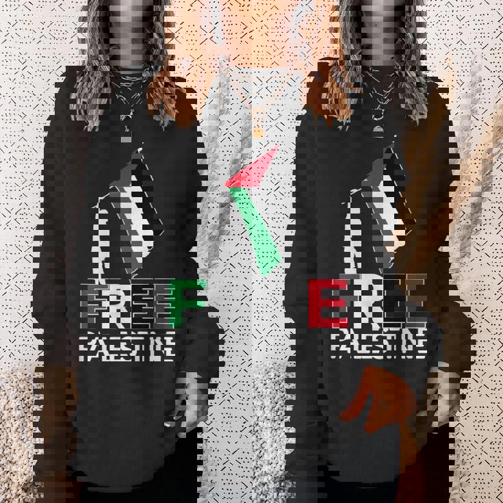 Free Palestine パレスチナ国旗 フリーガザtシャツ スウェットシャツ 彼女への贈り物