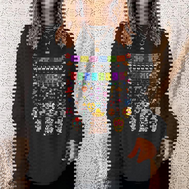 Fun Dia De Los Muertos メキシコシュガースカル スウェットシャツ 彼女への贈り物