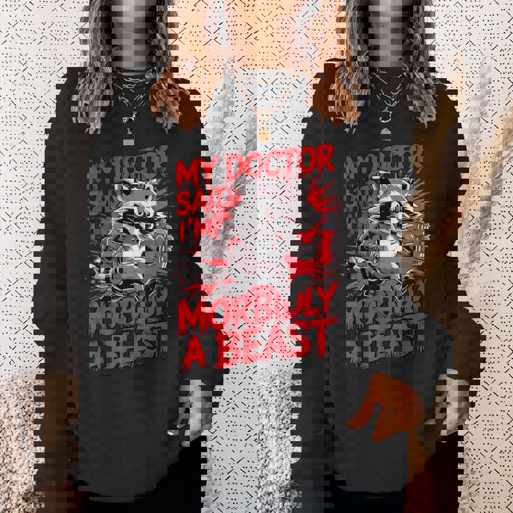 Gym Workout Racoon Muscle スウェットシャツ 彼女への贈り物