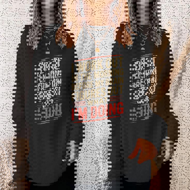 Gym Workout Weightlifting Humor Fitness Training Gear スウェットシャツ 彼女への贈り物