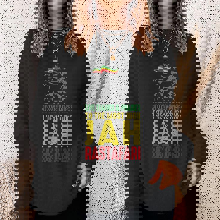Give Thanks & Praises Jah Rastafari レゲエ ラスタ ウェア スウェットシャツ 彼女への贈り物