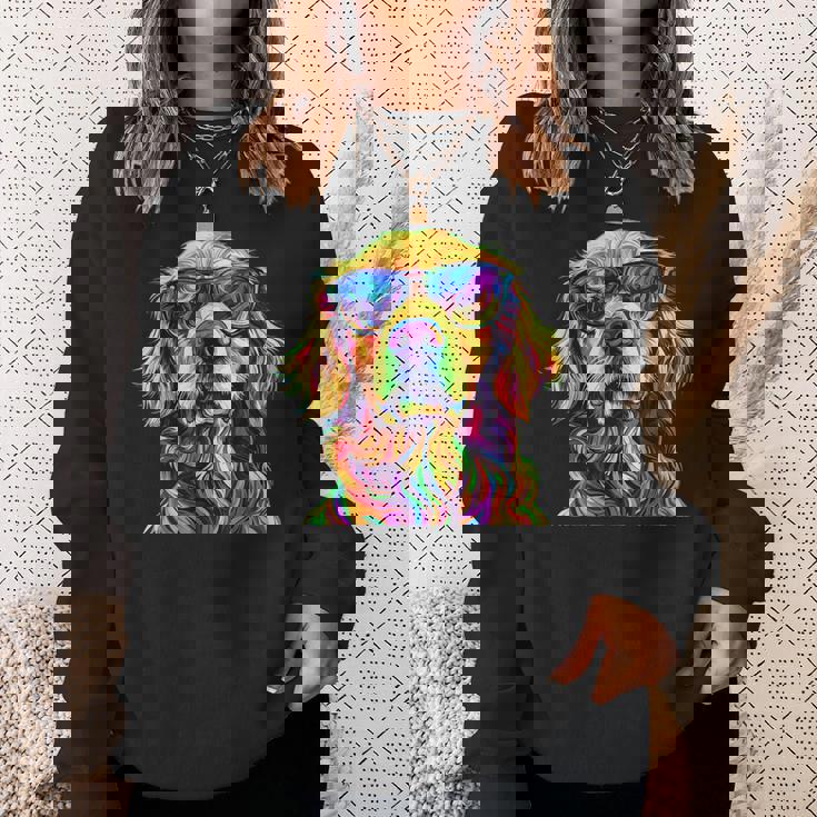 Golden Retriever Lovers カラフル 面白い ゴールデンレトリバー スウェットシャツ 彼女への贈り物