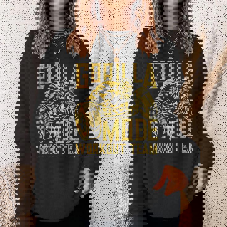 Gorilla Mode ワークアウト チーム ダンベル ビースト ジム フィットネス ゴールド スウェットシャツ 彼女への贈り物