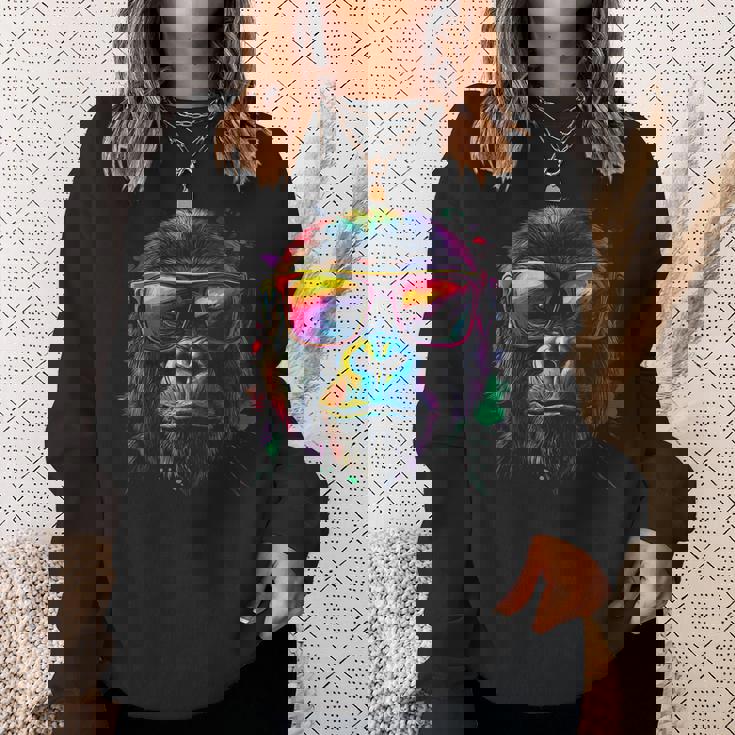 Gorilla Monkey グラフィック アニマルアート サングラス ゴリラ スウェットシャツ 彼女への贈り物