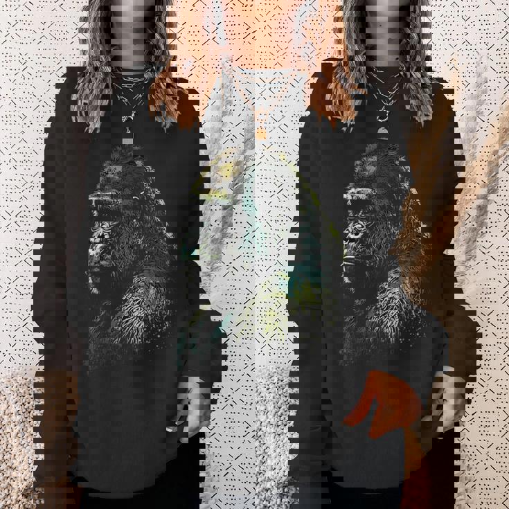 Gorilla モンキーアート 動物 スウェットシャツ 彼女への贈り物