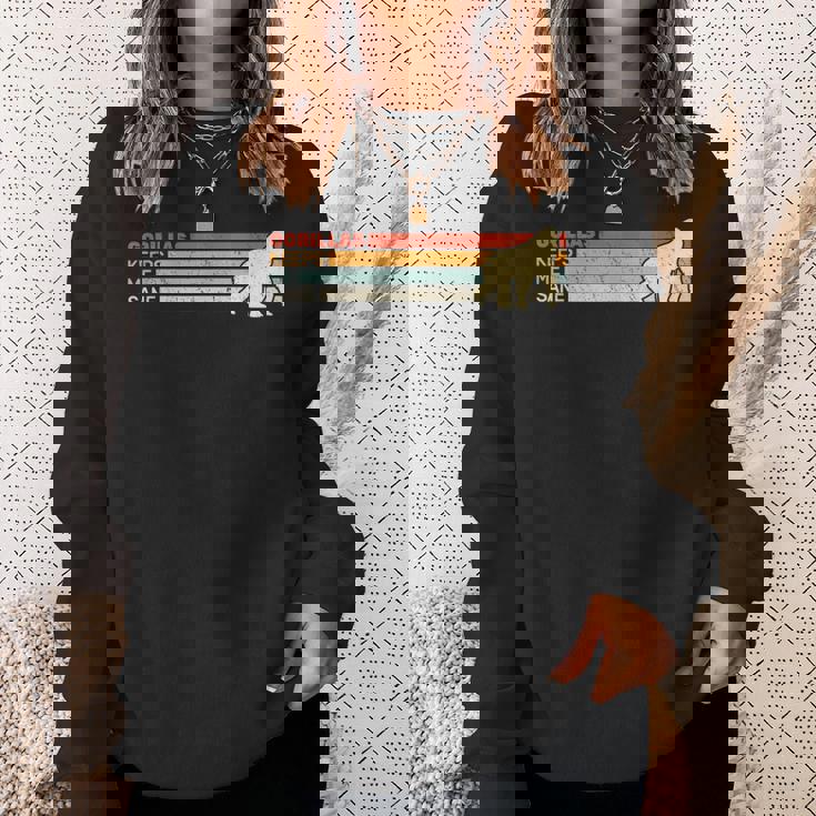 Gorillas Keep Meane Animal レディース ゴリラ ヴィンテージ 男性用 スウェットシャツ 彼女への贈り物