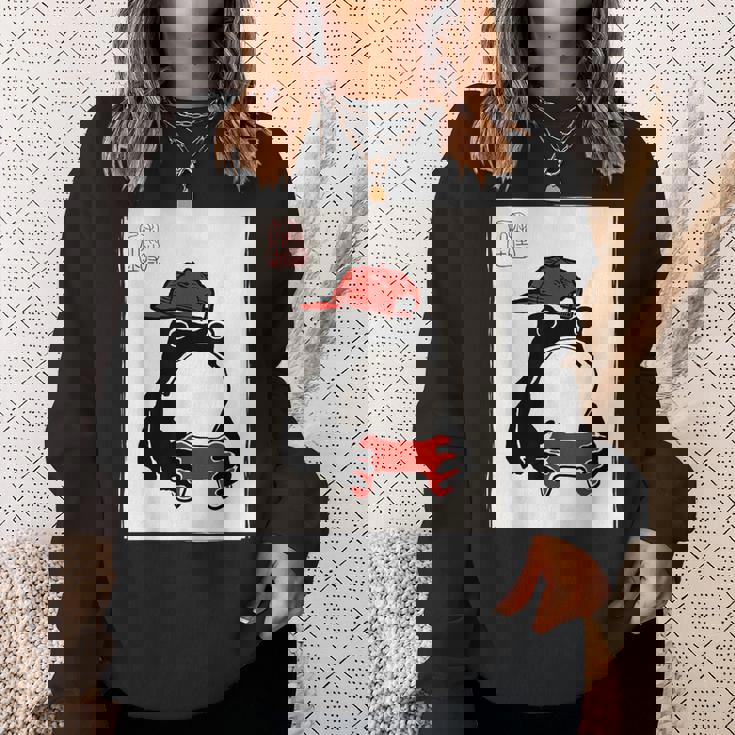 Grumpy Frog Gamer Bruh Ink Painting Japanese Gamer Sweatshirt Gifts for Her