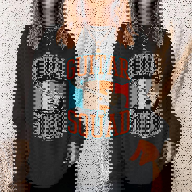 Guitarquad マッチング レトロ ヴィンテージスタイル ギターバンド スウェットシャツ 彼女への贈り物