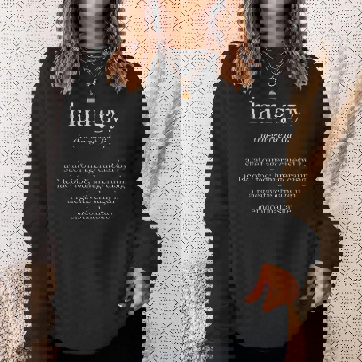Hangry Definition To Go With Hangry Kit 面白い意味 スウェットシャツ 彼女への贈り物